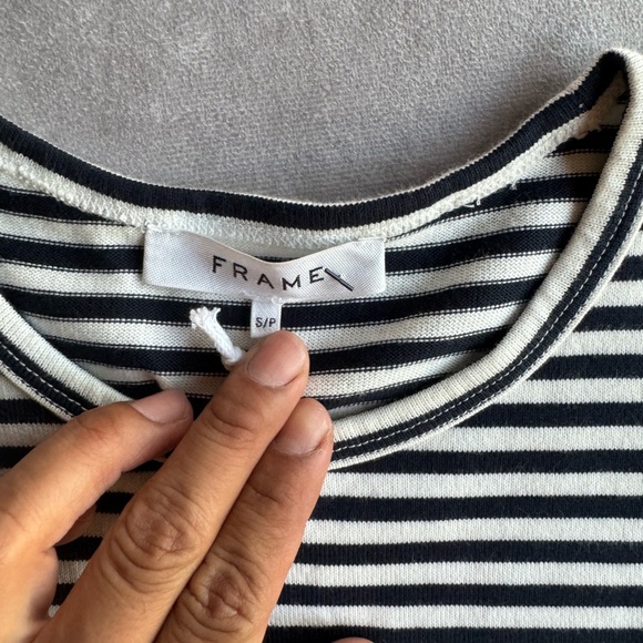Frame Denim Black and White Striped Tee - Picture 10 of 10